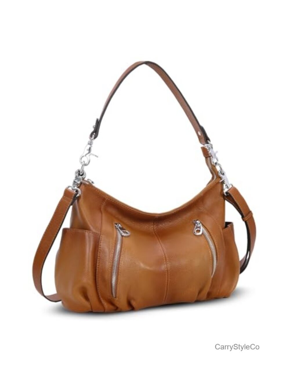 Genuine Leather Hobo Shoulder Bag Crossbody Purse with Removable Straps